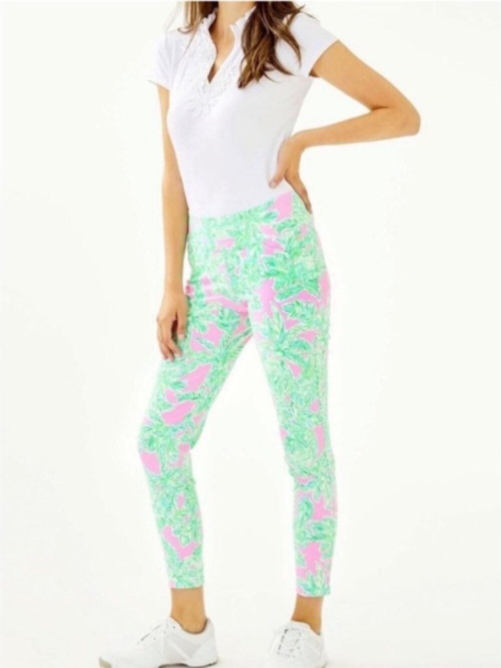 Lilly Pulitzer Luxletic Corso Pant Mandevilla Baby Pink Sand Paradise